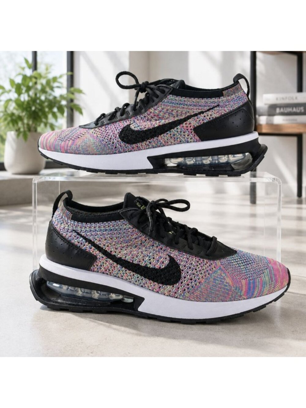 Nike Air Max Flyknit Racer Running Shoes DM9073-300 Pink Blast Womens Size 10.5